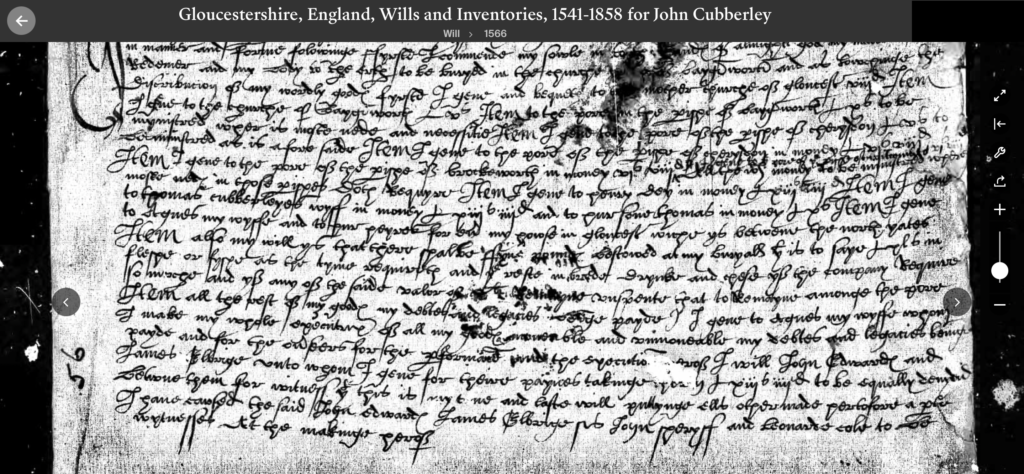 Gloucestershire, England, Wills and Inventories, 1541-1858